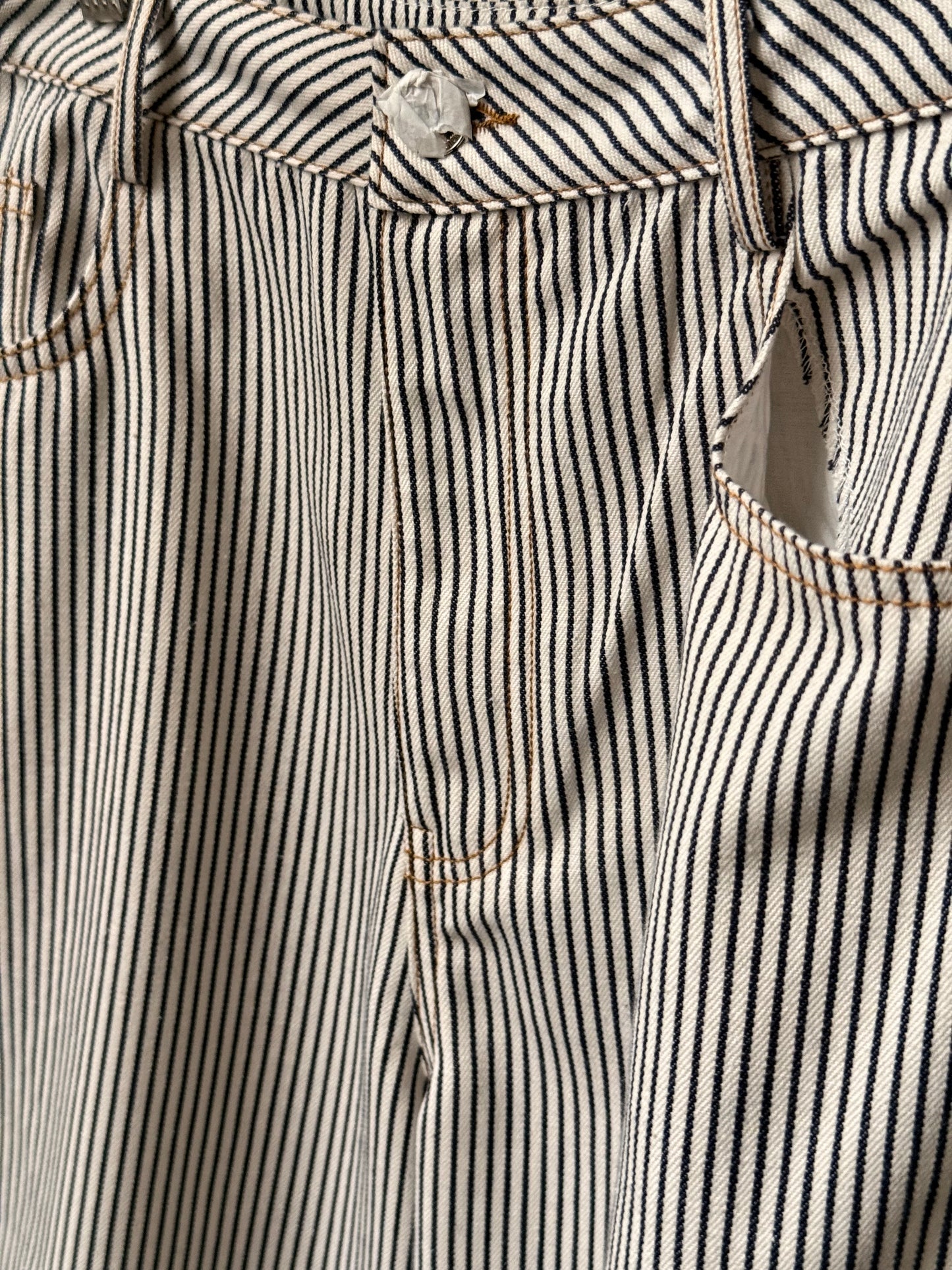 Pantalón Multiraya Blanco y Azul marino