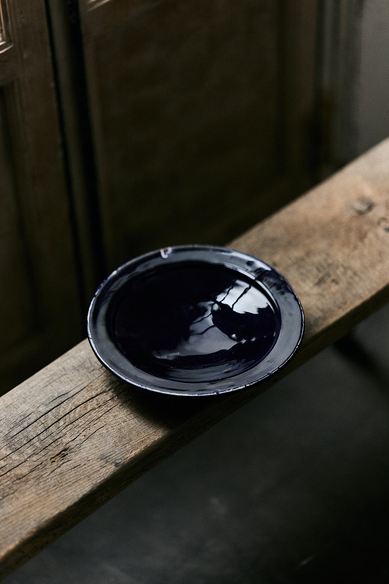 Plato Marruecos Azul Cobalto con Pie