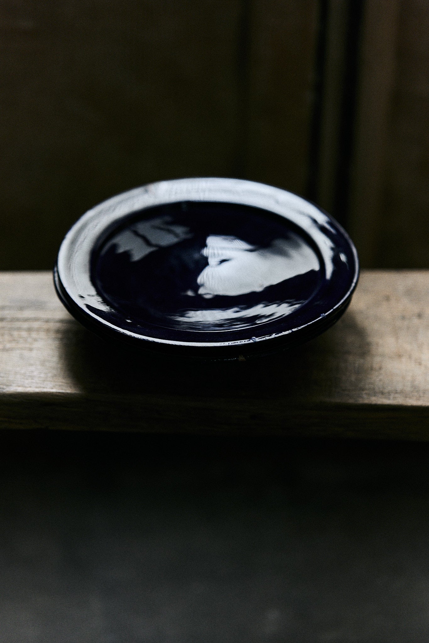 Plato Marruecos Azul Cobalto con Pie