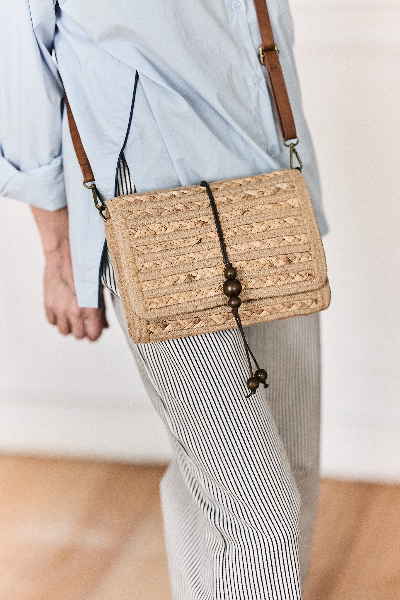 Bolso Rafia y Cuero