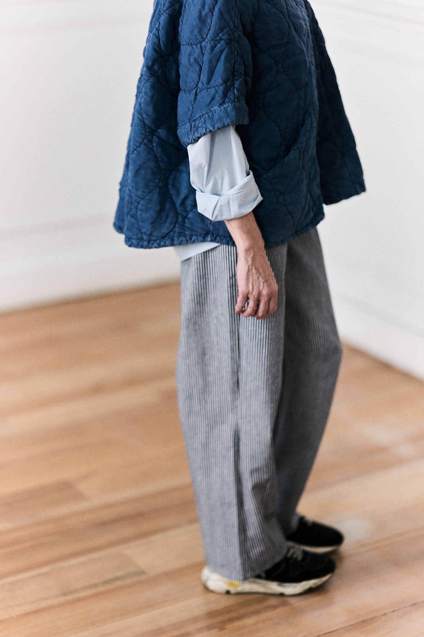 Pantalón Rayas Azul con Blanco