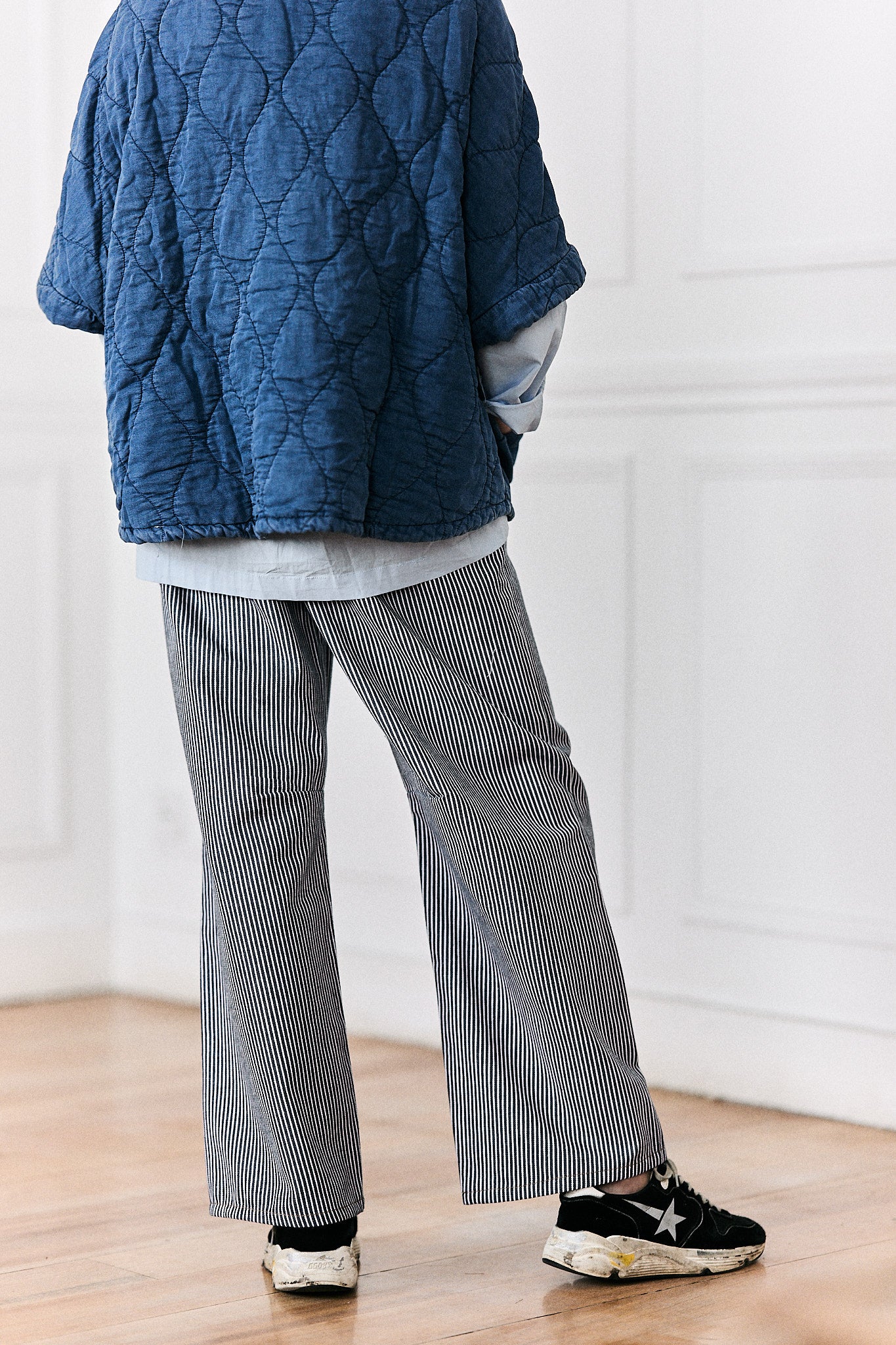 Pantalón Rayas Azul con Blanco