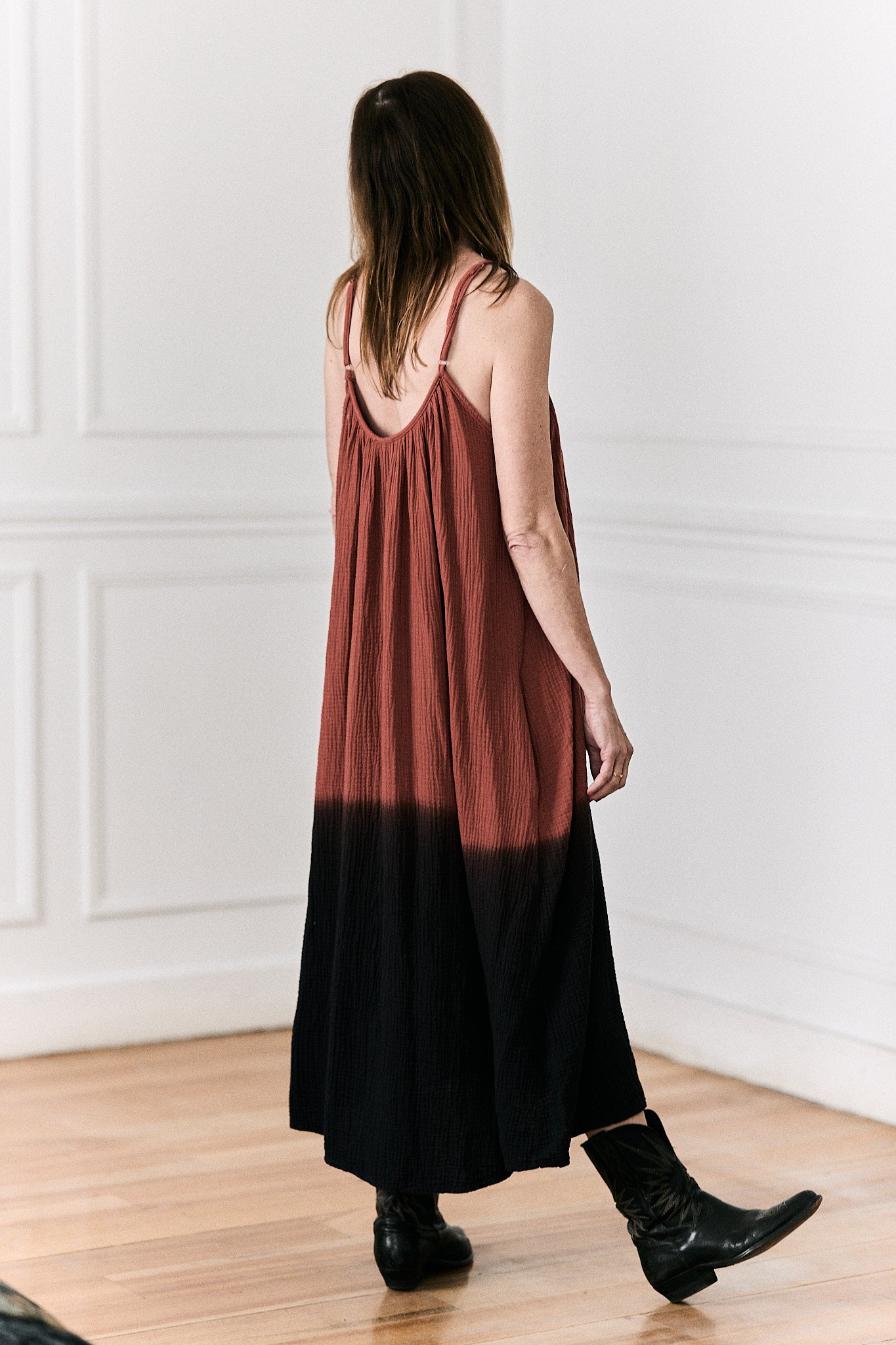 Vestido Algodón Arrugado