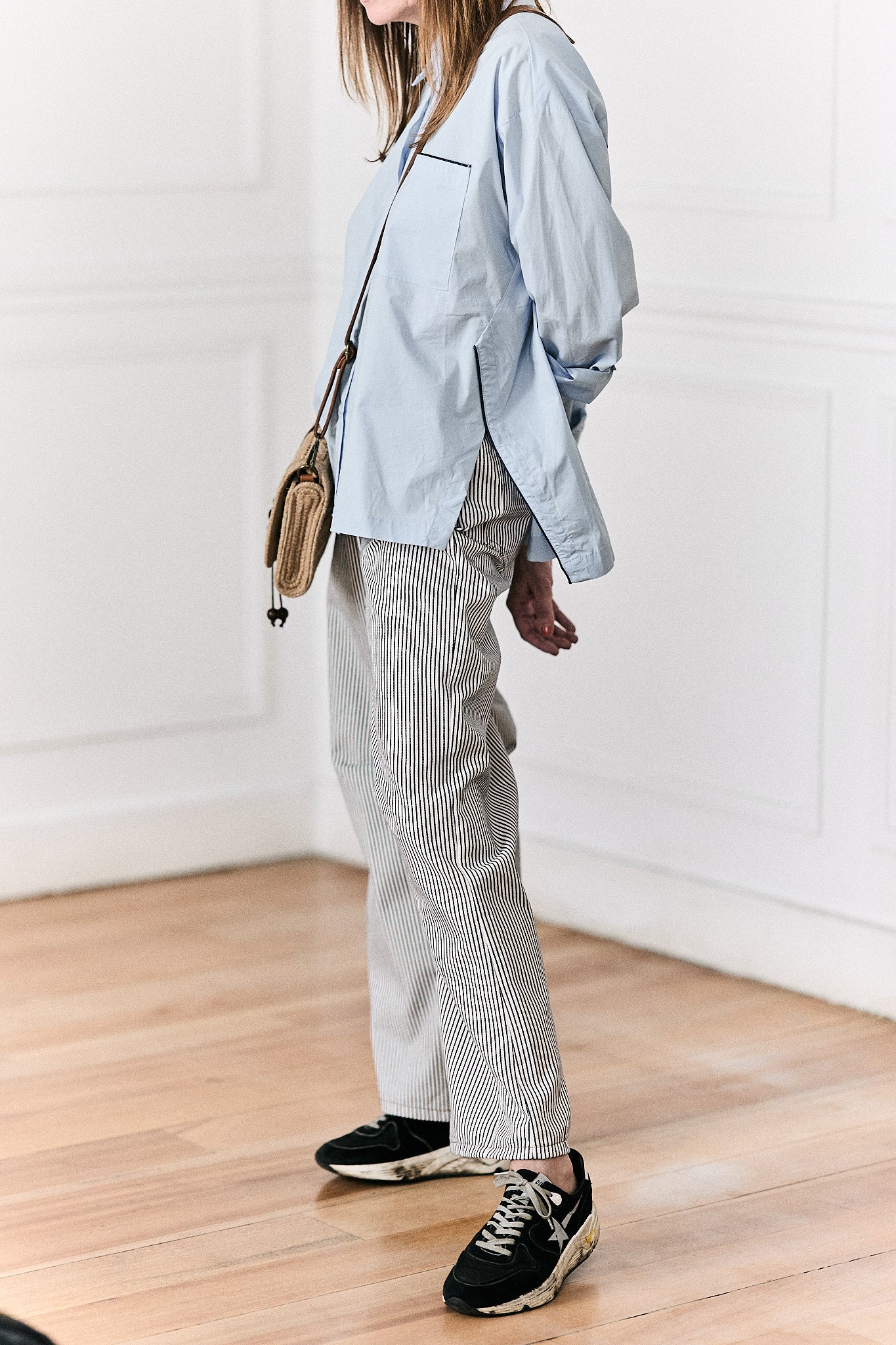 Pantalón Rayas Blanco con Azul