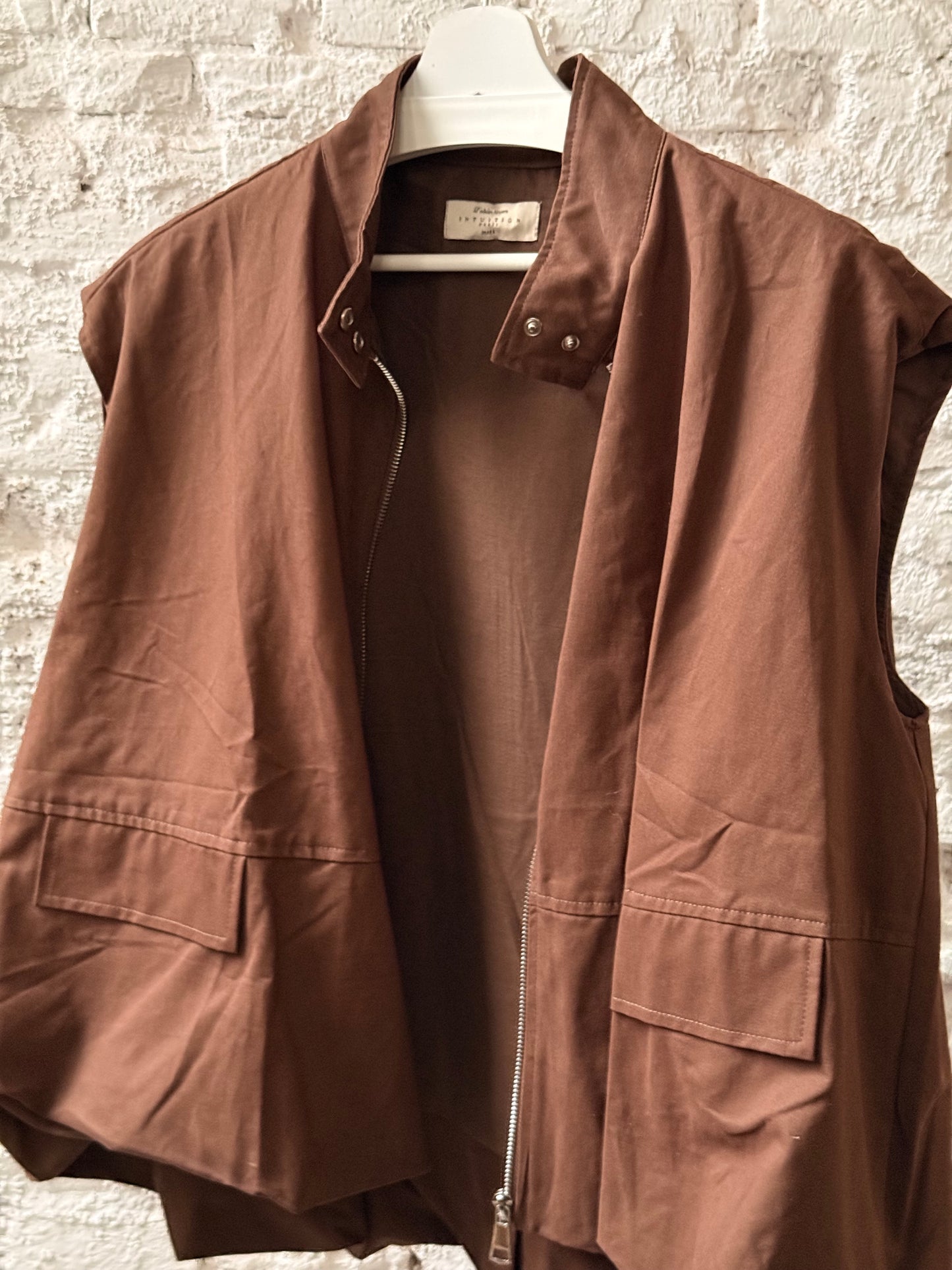 Chaleco Oversized Algodón Marrón