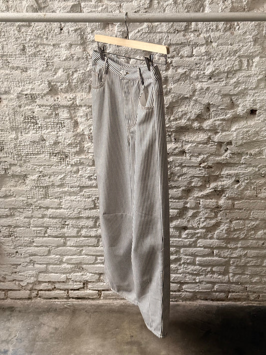 Pantalón Multiraya Blanco y Azul marino