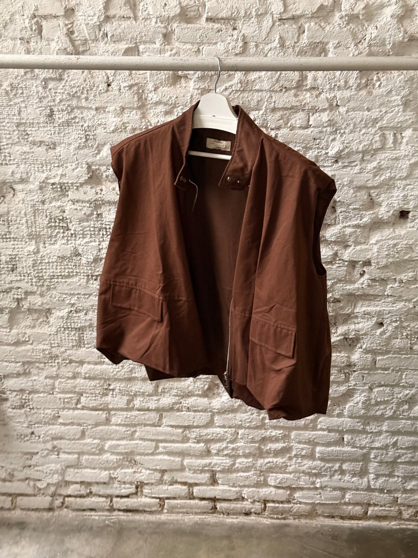 Chaleco Oversized Algodón Marrón