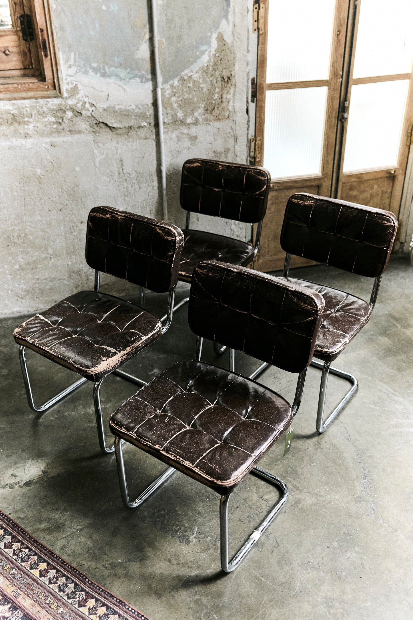 Set 4 Sillas Danesas Midcentury Tubo Acero Cromado