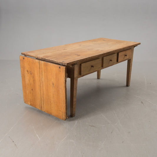 Mesa Rural Lateral Abatible 3 Cajones Suecia S.XVIII
