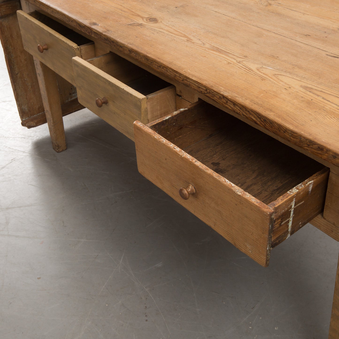 Mesa Rural Lateral Abatible 3 Cajones Suecia S.XVIII