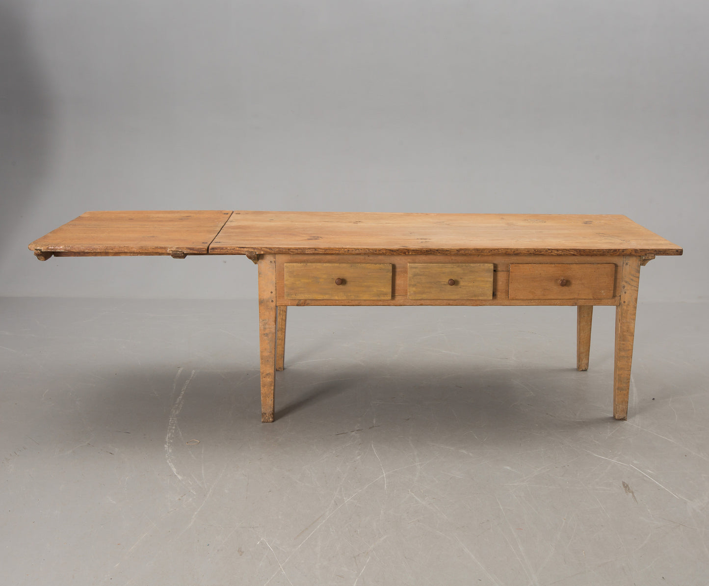 Mesa Rural Lateral Abatible 3 Cajones Suecia S.XVIII